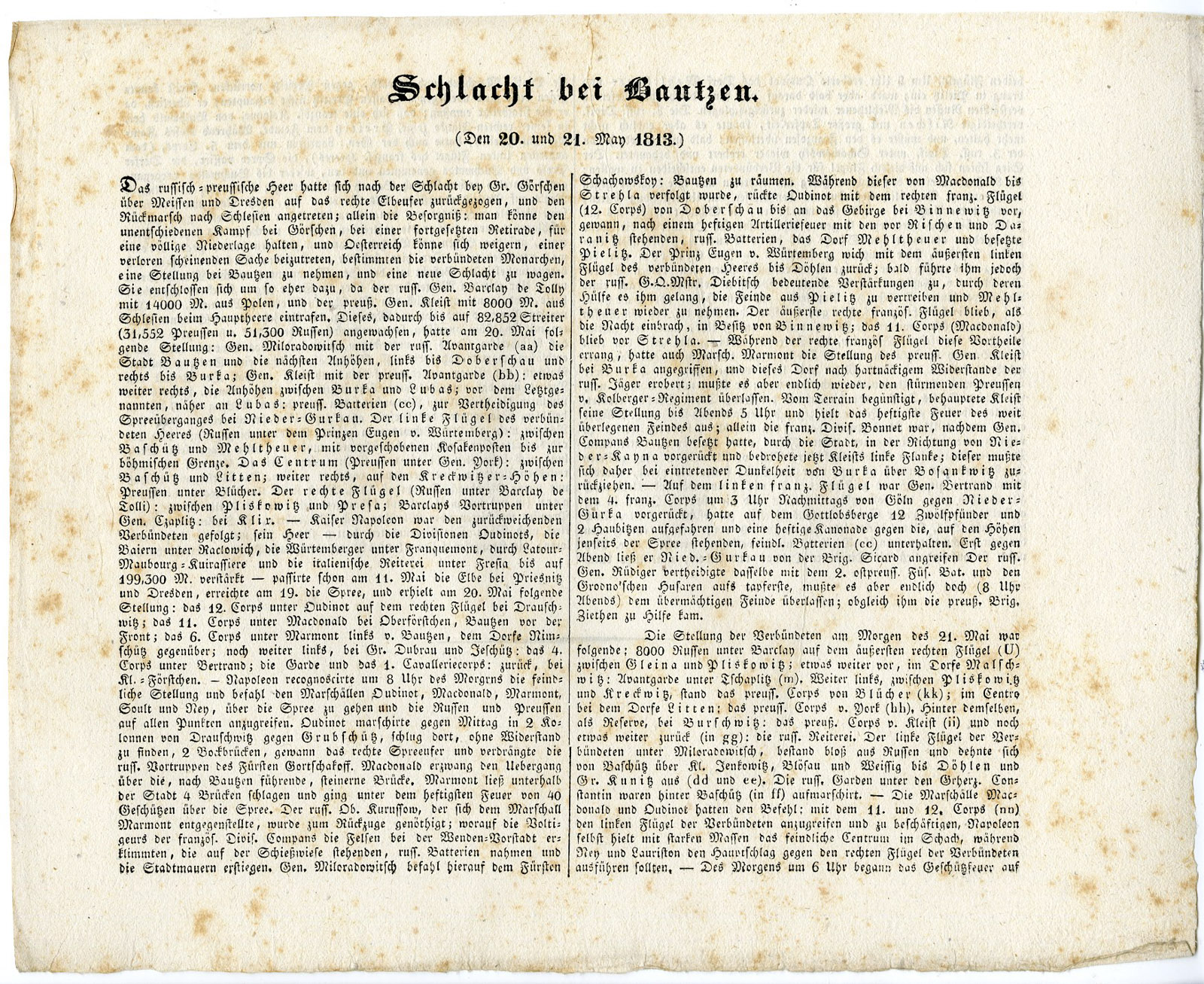 Pco 21748 416x340 Antique Map-BATTLE OF BAUTZEN-GERMANY-Biller-von Rothenburg-1837 - Image 3