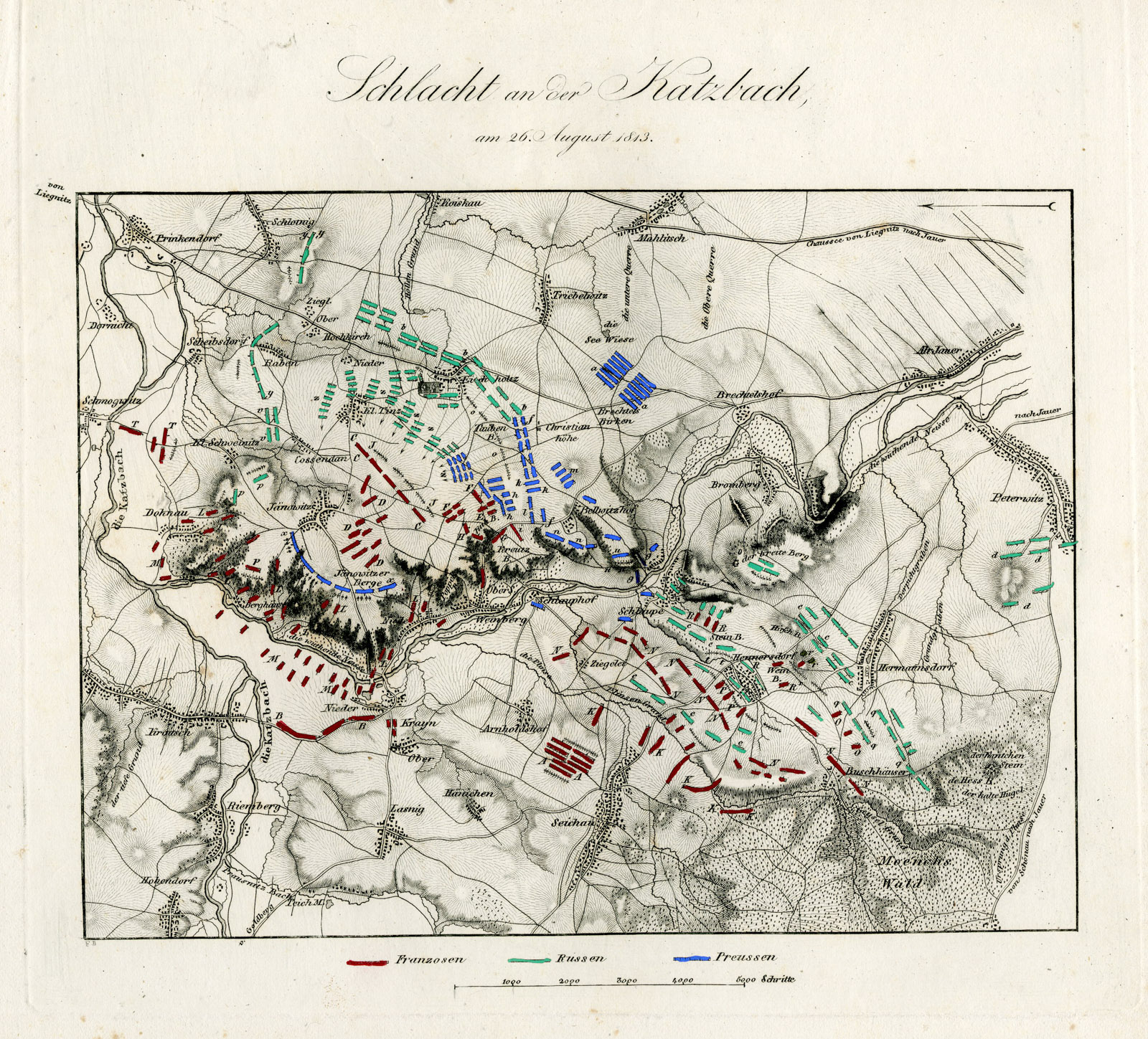 Pco 21754 416x377 Antique Map-BATTLE OF THE KATZBACH-POLAND-Biller-von Rothenburg-1837