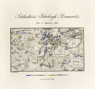 Antique Map-BATTLE OF DENNEWITZ-GERMANY-Biller-von Rothenburg-1837