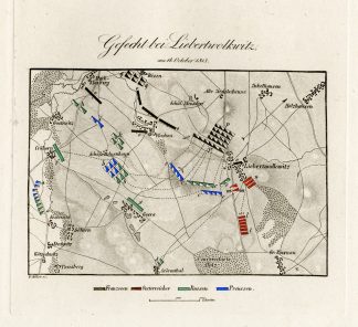 Antique Map-BATTLE OF LIEBERTWOLKWITZ-GERMANY-Biller-von Rothenburg-1837