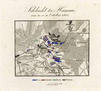 Antique Map-BATTLE OF HANAU-GERMANY-von Rothenburg-1837