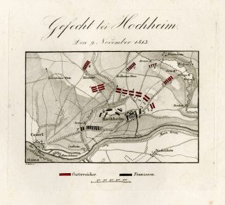 Antique Map-BATTLE OF HOCHHEIM-GERMANY-Biller-von Rothenburg-1837