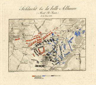 Antique Map-BATTLE OF LA BELLE ALLIANCE-BELGIUM-Dorneck-von Rothenburg-1837