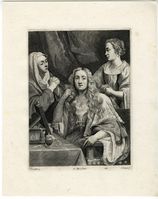 Antique Print-MARTHA AND MARY-PORTRAIT-PL. 241-van Troyen-Lupicini-Teniers-1673