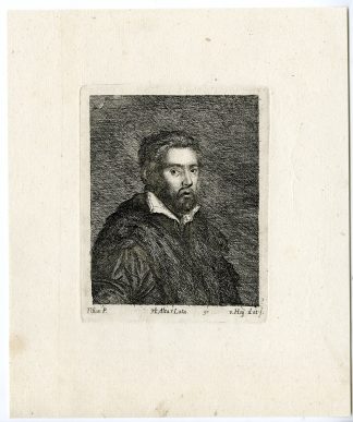 Antique Print-PORTRAIT OF A NOBLE MAN-PL. 50-van Hoy-Titian-Teniers-1673
