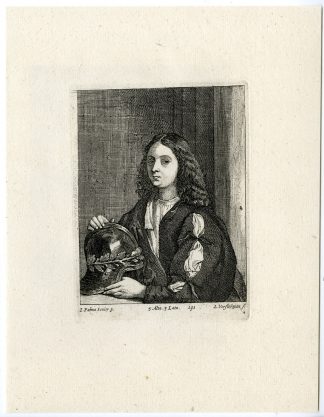 Antique Print-BOY WITH HELMET-PORTRAIT-PL. 191-Vorsterman-Palma-Teniers-1673