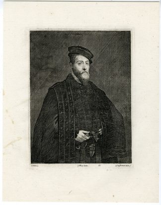 Antique Print-BEARDED MAN-PORTRAIT-PL. 86-Vorsterman-Titian-Teniers-1673