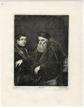 Antique Print-OLD MAN-BOY-PORTRAIT-PL. 101-Vorsterman-Tintoretto-Teniers-1673