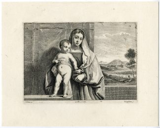 Antique Print-GIPSY MADONNA-CHILD-PL. 64-van Lisebetten-Titian-Teniers-1673