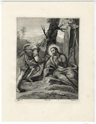 Antique Print-TEMPTATION OF CHRIST-PL.100-van Lisebetten-Tintoretto-Teniers-1673