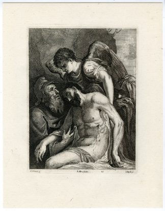 Antique Print-LAMENTATION CHRIST-ANGEL-NICODEMUS-PL. 133-Popels-Meldolla-Teniers-1673