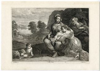 Antique Print-HOLY FAMILY-JOHN BAPTIST-PL. 140-Lisebetten-Meldolla-Teniers-1673