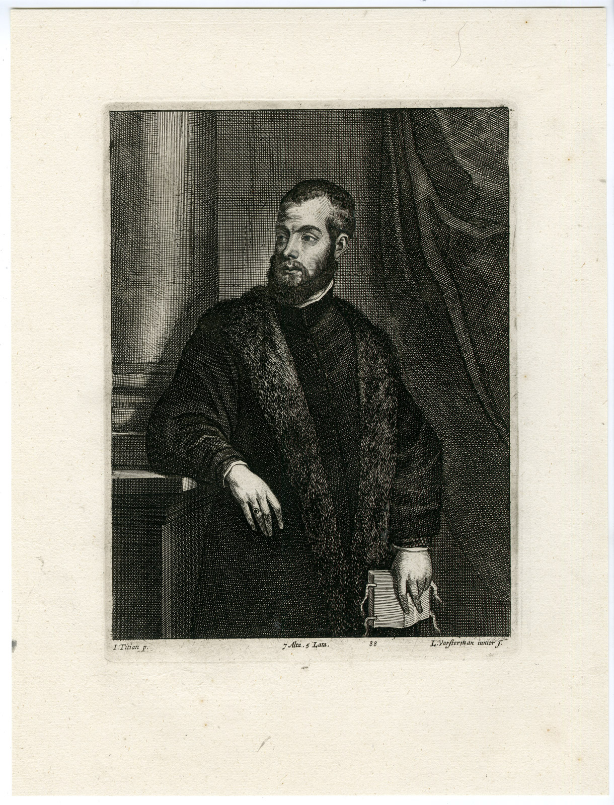 Pco 20415 416x546 Antique Print-BENEDETTO VARCHI-PORTRAIT-PL. 88-Vorsterman-Titian-Teniers-1673