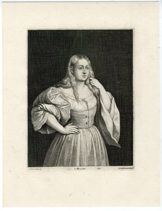 Antique Print-YOUNG WOMAN-PORTRAIT-PL. 184-Vorsterman-Palma-Teniers-1673