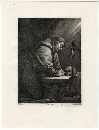 Antique Print-SAINT FRANCIS-SKULL-PL. 146-Vorsterman-Bassano-Teniers-1673