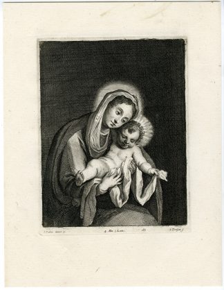 Antique Print-MADONNA-CHILD-VRGIN MARY-PL. 183-van Troyen-Palma-Teniers-1673