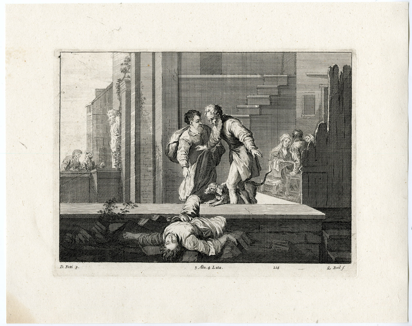 , Antique Print-TOBIT-FALLEN ISRAELITE-PL. 214-Boel-Fetti-Teniers-1673, Pictura Antique Prints