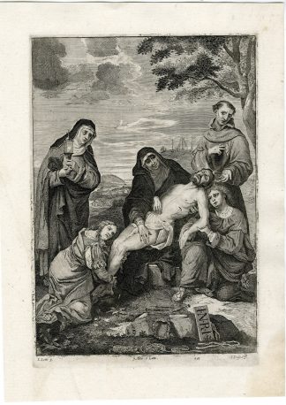 Antique Print-LAMENTATION OF CHRIST-PL. 243-van Troyen-Lotto-Teniers-1673