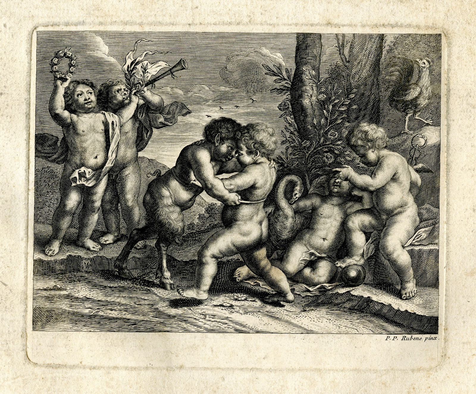 Pco 22881 416x345 Antique Master Print-TITLE PAGE-PUTTI-FAUN-Coelemans-Rubens-1767 - Image 2