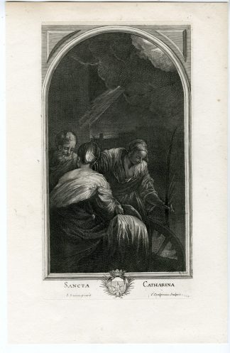 Antique Master Print-SAINT CATHERINE-CATHARINE-Coelemans-after Bassano-1767