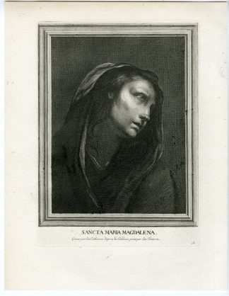 Antique Master Print-SAINT-MARY MAGDELENE-Coelemans-after Tintoretto-1767
