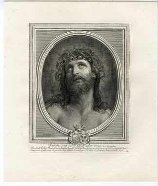 Antique Master Print-PAIN-JESUS-THORN CROWN-Coelemans-after Reni-1767