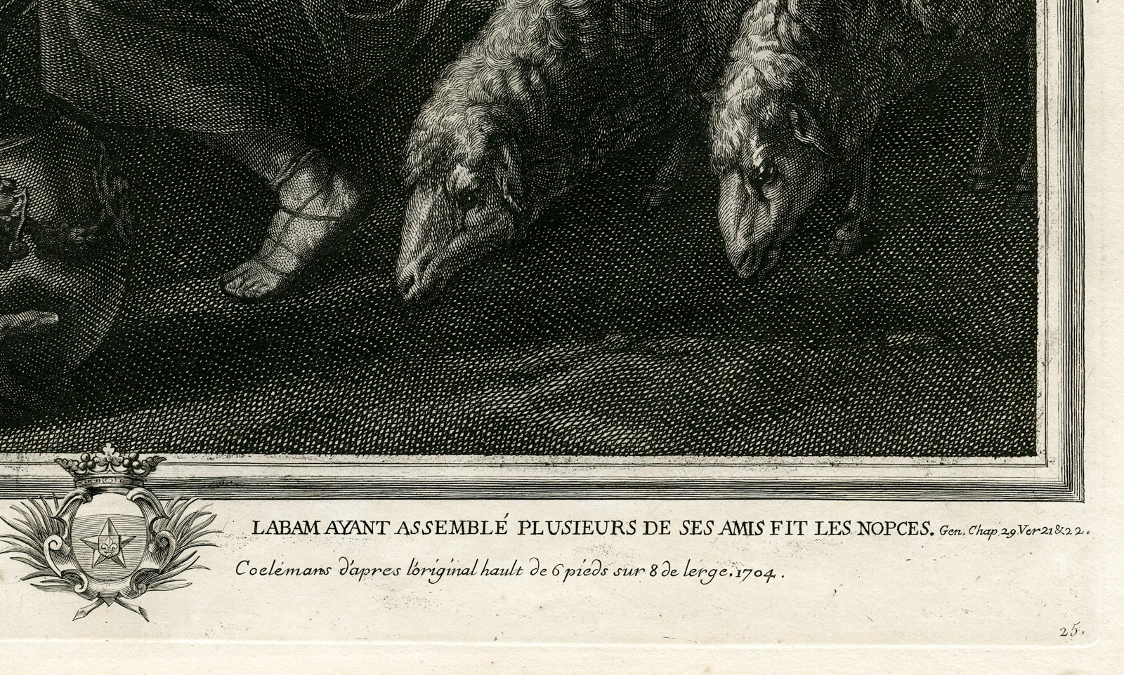 , Antique Master Print-JACOB ASKS FOR RACHEL-LABAN-Coelemans-Caravaggio-1767, Pictura Antique Prints