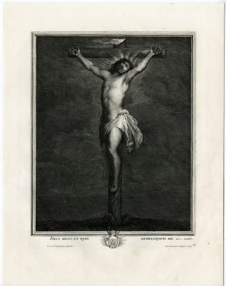 Antique Master Print-CRUCIFIXION-JESUS ABANDONNED-Coelemans-Cangiagius-1767