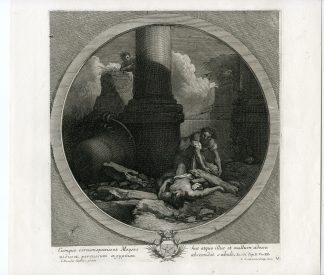 Antique Master Print-MOSES HIDING-KILLING AN EGYPTIAN-Coelemans-Castiglione-1767
