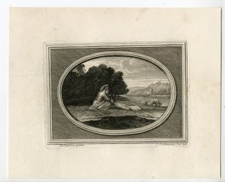 Antique Master Print-LANDSCAPE-SHEPHERDESS-GOATS-Coelemans-Rubens-1767