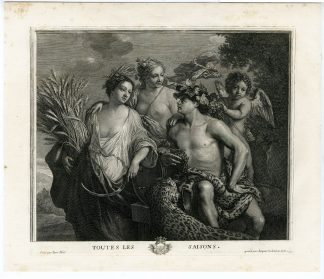 Antique Master Print-SEASONS-AUTUMN-CERES-BACCHUS-GRAPES-Coelemans-Miel-1767