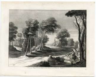 Antique Master Print-LANDSCAPE-FOREST-CHURCH-Coelemans-Fouquier-1767