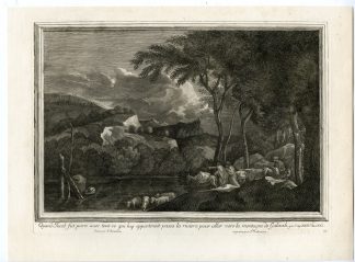 Antique Master Print-JACOB-PASSES RIVER FOR CALAB-Coelemans-Bourdon-1767