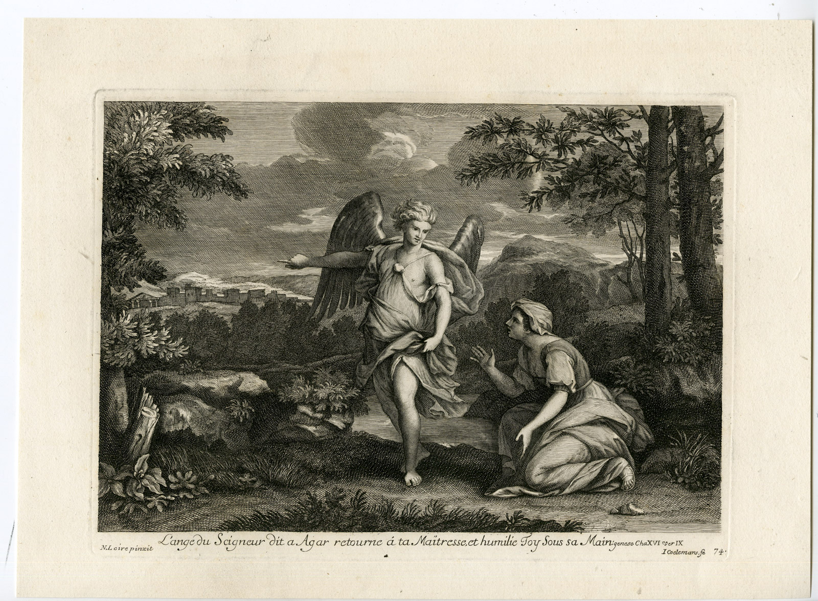, Antique Master Print-ANGEL-LORD-AGAR-RETURN TO MASTER-Coelemans-Loyr-1767, Pictura Antique Prints