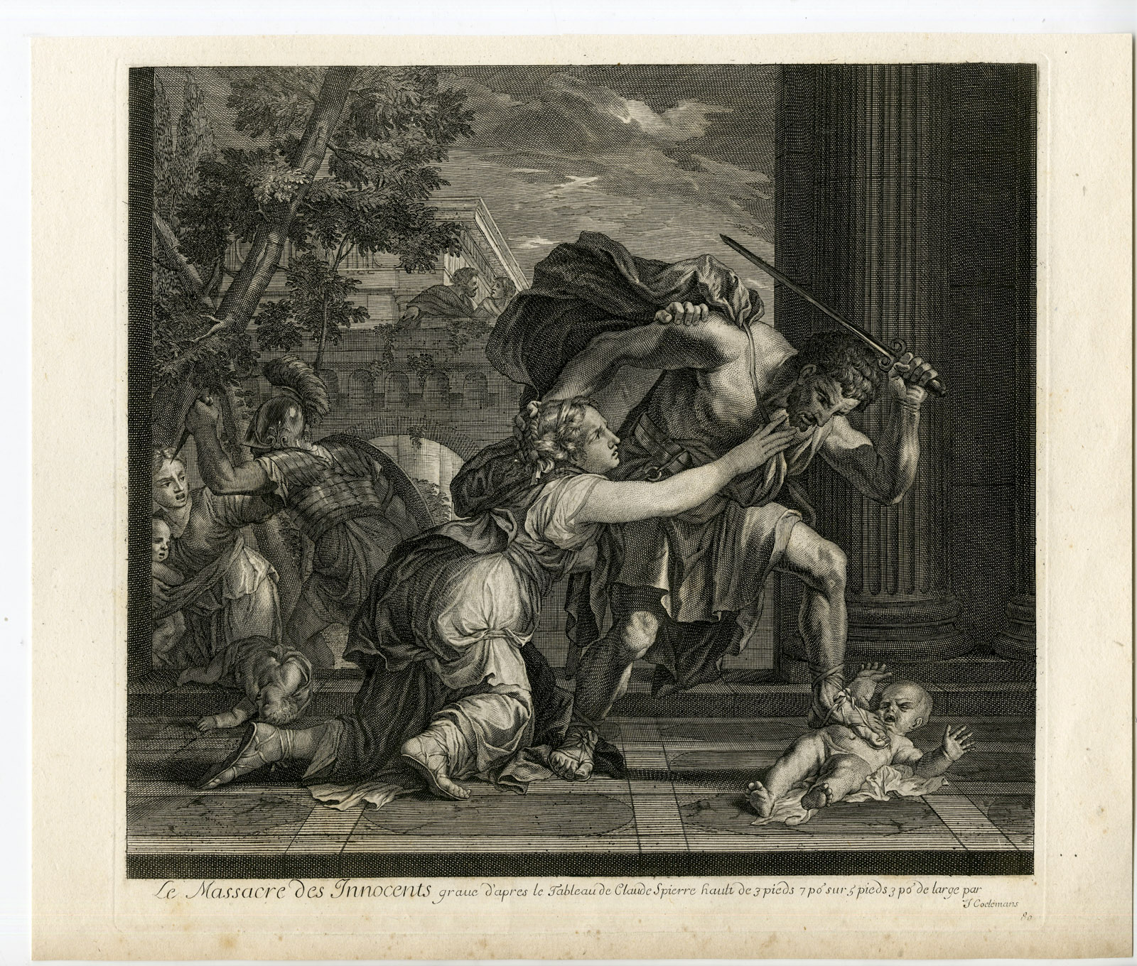 , Antique Master Print-MASSACRE OF THE INNOCENTS-CHILDREN-Coelemans-Spierre-1767, Pictura Antique Prints