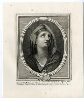 Antique Master Print-LADY-MOTHER OF SORROWS-MARY-Coelemans-Barras-1767