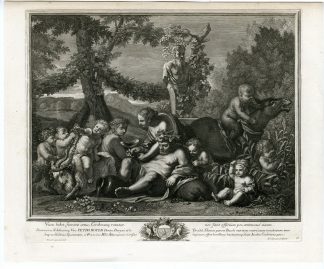 Antique Master Print-BACCHANAL-BACHUS-PUTTI-Coelemans-Milet-1767