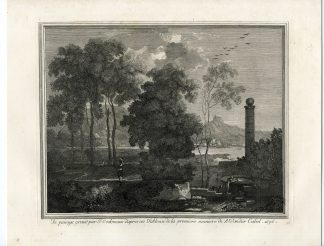 Antique Master Print-ITALIANATE LANDSCAPE-WELL-Coelemans-van der Cabel-1767