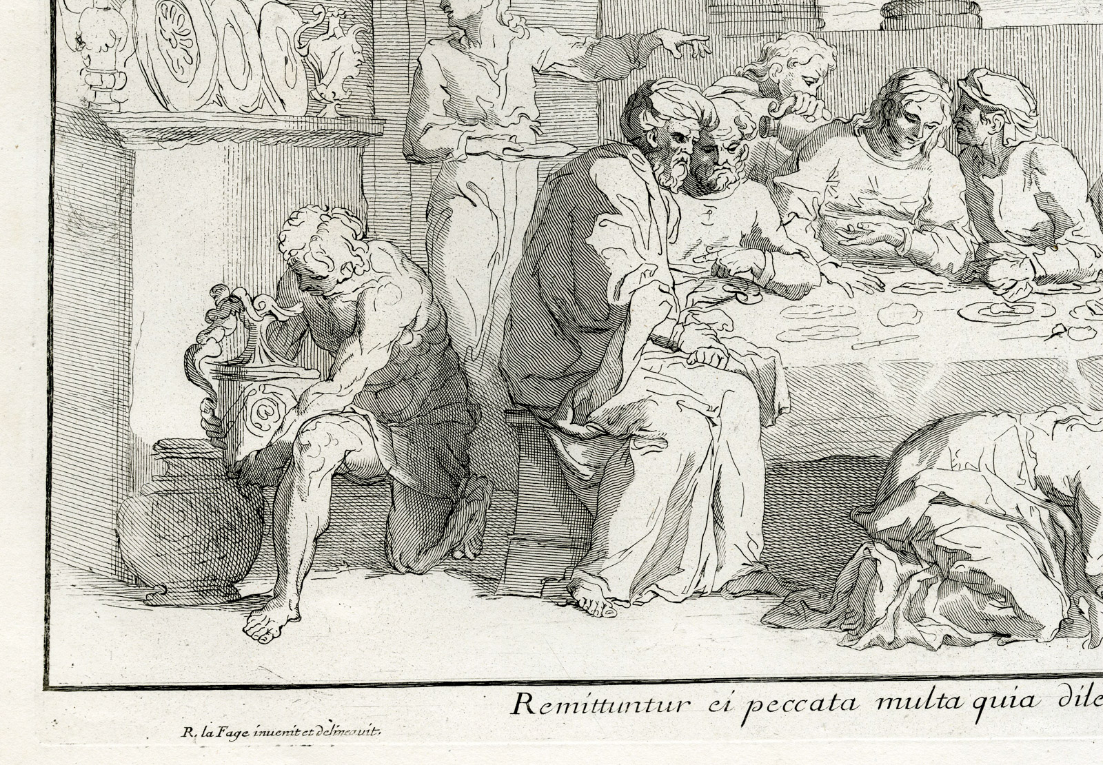 , Antique Master Print-JESUS-SIMON THE PHARISEE-MAGDALENE-Coelemans-Lafage-1767, Pictura Antique Prints