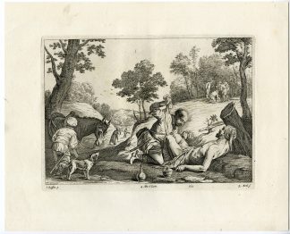 Antique Print-THE GOOD SAMARITAN-ROBBERS-LANDSCAPE-Boel-Bassano-Teniers-1673