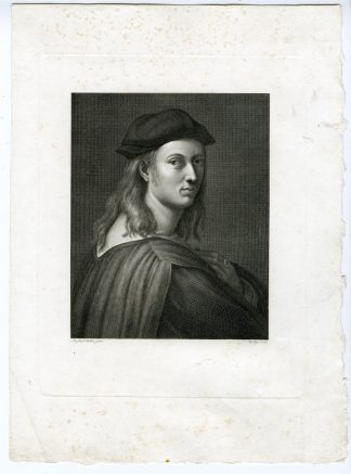 Rare-Antique Master Print-PORTRAIT-PAINTER-RAPHAEL-Lips-c.1800