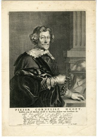 Rare-Antique Master Print-PORTRAIT PIETER CORNELISZ HOOFT-Bloteling-c.1655