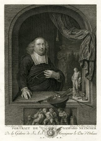 Antique Master Print-PORTRAIT-GASPARD NETSCHER-Klauber-Netscher-1786