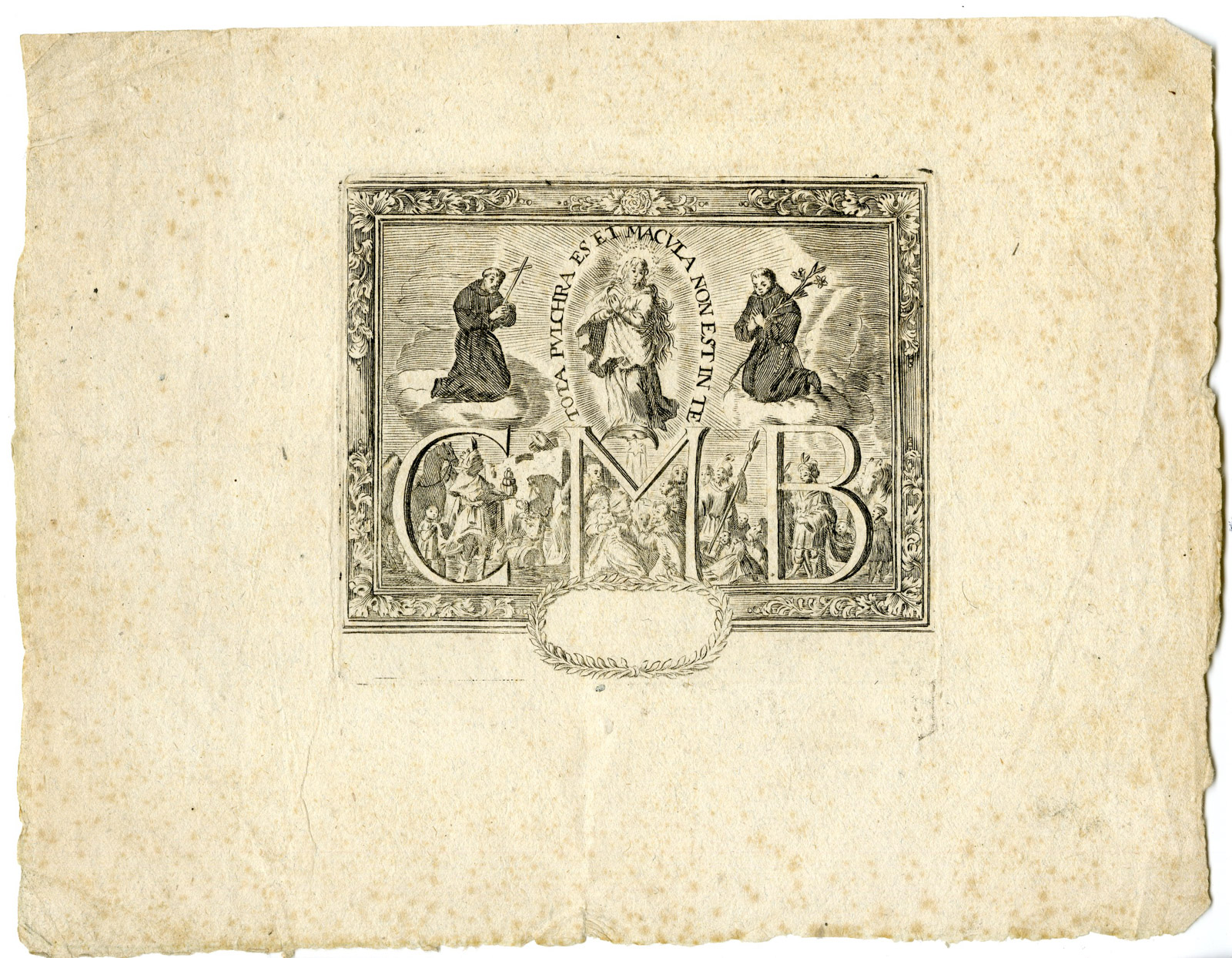 , Rare-Antique Master Print-DEVOTION-DEDICATED TO MARY-HOLY VIRGIN-Anonymous, Pictura Antique Prints