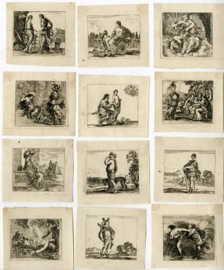 23-Rare-Antique Master Prints-PLAYING CARD-OVID MYTHOLOGY-Kuslin-Bella-c.1690