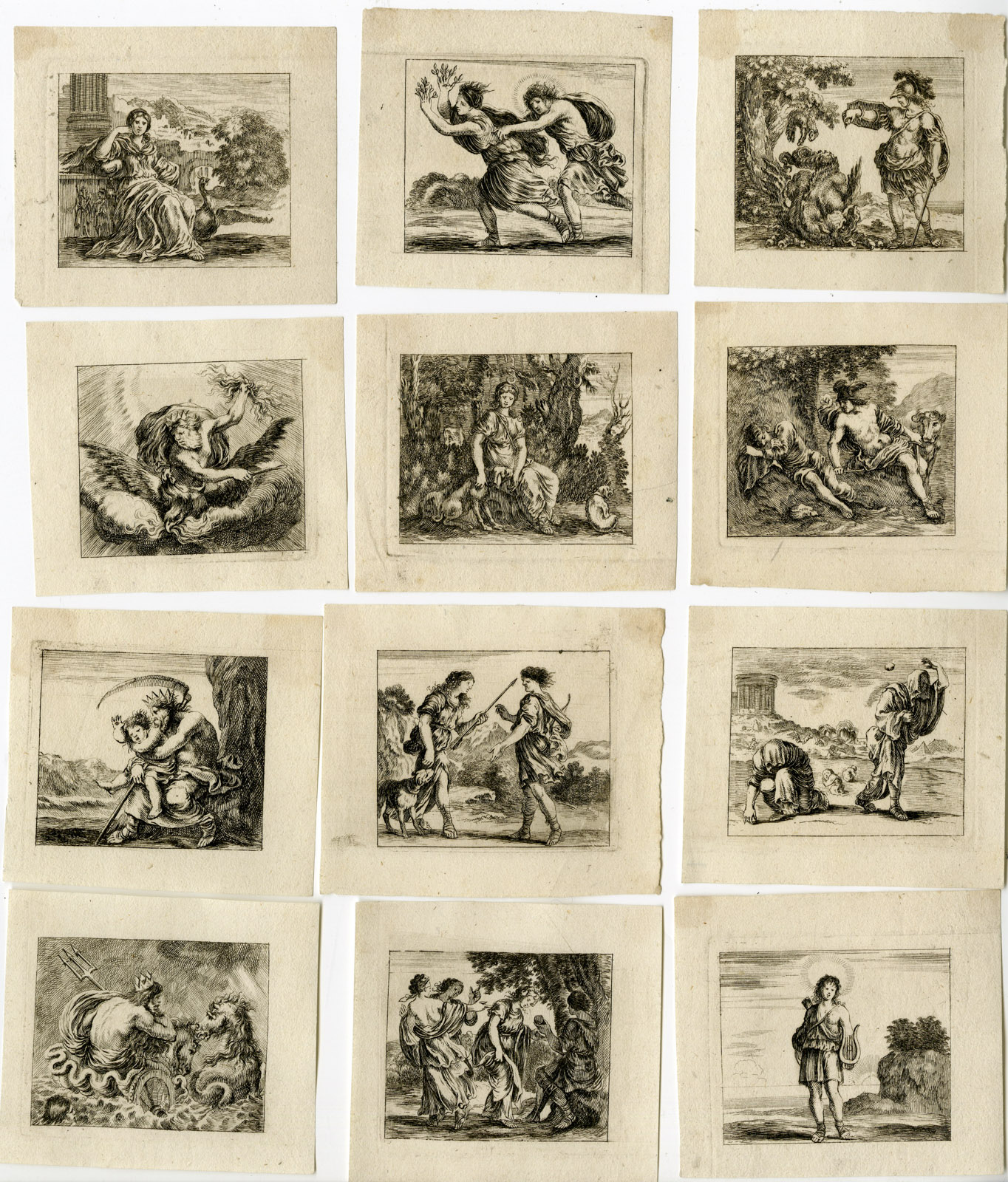 , 23-Rare-Antique Master Prints-PLAYING CARD-OVID MYTHOLOGY-Kuslin-Bella-c.1690, Pictura Antique Prints