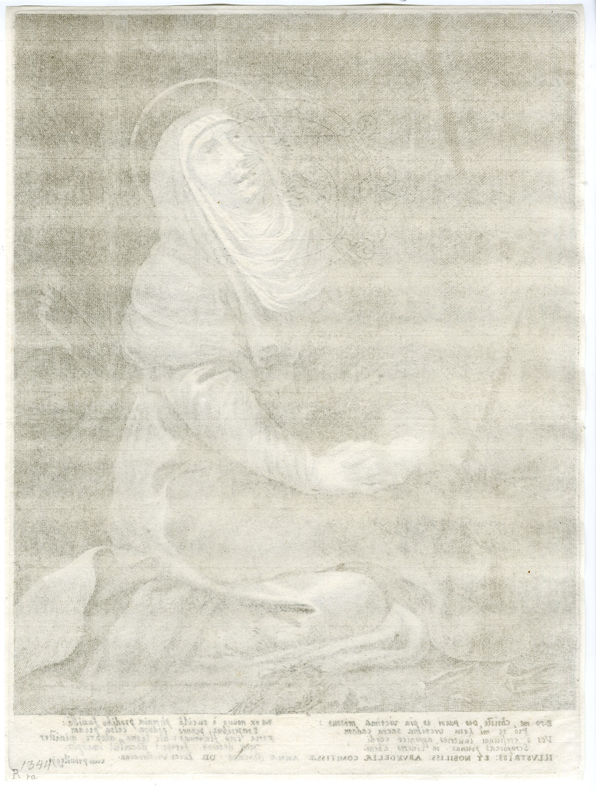 , Rare-Antique Master Print-MARY PRAYING TO GOD TO SAVE JESUS-Vorsterman-c.1650, Pictura Antique Prints