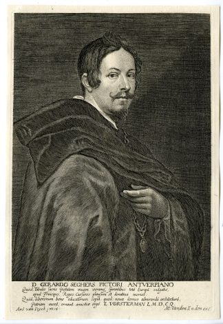 Antique Master Print-PORTRAIT-GERARD SEGHERS-PAINTER-Vorsterman-van Dijck-c.1650
