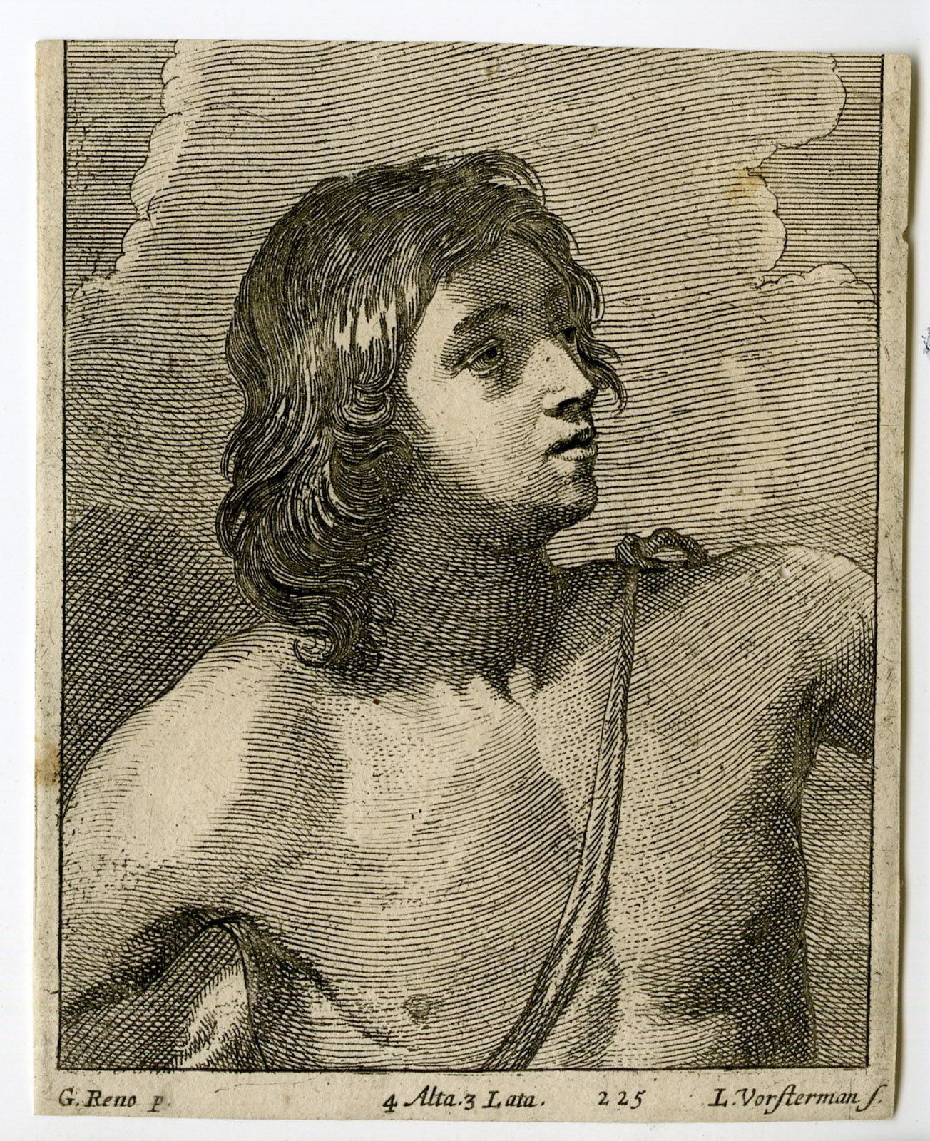 , Rare-Antique Master Print-PORTRAIT-YOUNG DAVID-Vorsterman-Reni-1660, Pictura Antique Prints