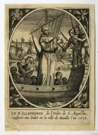 Rare-Antique Master Print-HERMITS FRIARS-ST. AUGUSTINUS-Collaert-1612